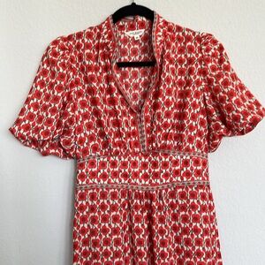 Max Studio London Red Poppy Floral Maxi Dress